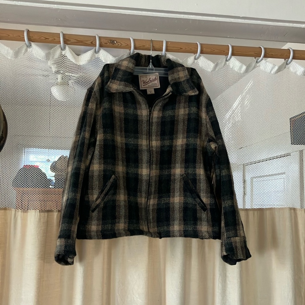 Woolrich Lightweight Shirt Jacket green and Tan